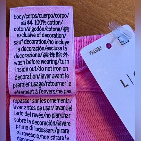 Victoria's Secret Pink Cotton Long Sleeve Crew Neck Racing 100% Cotton Sz L NWT - Picture 10 of 10